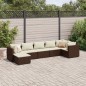 vidaXL 7-tlg. Garten-Lounge-Set mit Kissen Braun Poly Rattan vidaXL 7-tlg. Garten-Lounge-Set mit Kissen Braun Poly Rattan