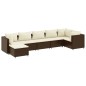 vidaXL 7-tlg. Garten-Lounge-Set mit Kissen Braun Poly Rattan vidaXL 7-tlg. Garten-Lounge-Set mit Kissen Braun Poly Rattan