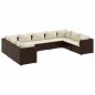 vidaXL 9-tlg. Garten-Lounge-Set mit Kissen Braun Poly Rattan vidaXL 9-tlg. Garten-Lounge-Set mit Kissen Braun Poly Rattan