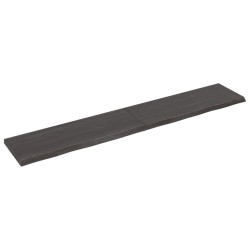 Tischplatte Dunkelgrau 220x40x4 cm Massivholz Eiche Behandelt