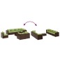 vidaXL 9-tlg. Garten-Lounge-Set mit Kissen Braun Poly Rattan vidaXL 9-tlg. Garten-Lounge-Set mit Kissen Braun Poly Rattan