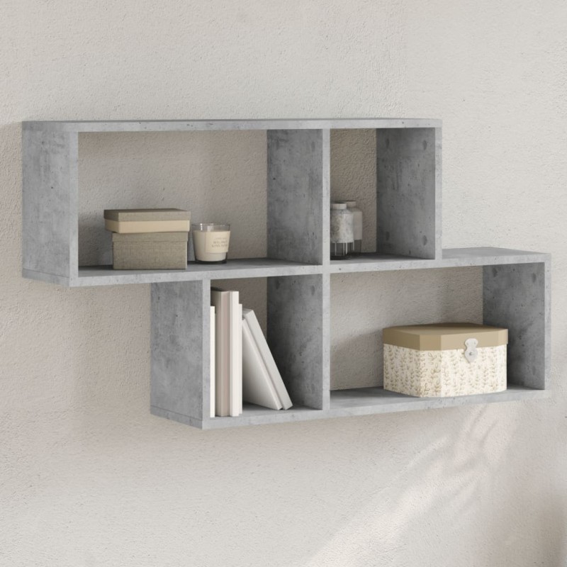 vidaXL Wandregal Betongrau 100x20x53 cm Holzwerkstoff vidaXL Wandregal Betongrau 100x20x53 cm Holzwerkstoff