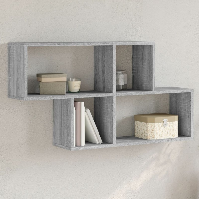 vidaXL Wandregal Grau Sonoma 100x20x53 cm Holzwerkstoff vidaXL Wandregal Grau Sonoma 100x20x53 cm Holzwerkstoff