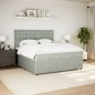 vidaXL Boxspringbett mit Matratze Hellgrau 180x200 cm Samt