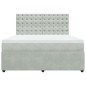 vidaXL Boxspringbett mit Matratze Hellgrau 180x200 cm Samt