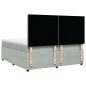 vidaXL Boxspringbett mit Matratze Hellgrau 180x200 cm Samt