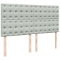 vidaXL Boxspringbett mit Matratze Hellgrau 180x200 cm Samt