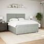 vidaXL Boxspringbett mit Matratze Hellgrau 200x200 cm Samt vidaXL Boxspringbett mit Matratze Hellgrau 200x200 cm Samt