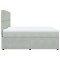 vidaXL Boxspringbett mit Matratze Hellgrau 200x200 cm Samt vidaXL Boxspringbett mit Matratze Hellgrau 200x200 cm Samt