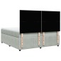 vidaXL Boxspringbett mit Matratze Hellgrau 200x200 cm Samt vidaXL Boxspringbett mit Matratze Hellgrau 200x200 cm Samt