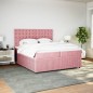 vidaXL Boxspringbett mit Matratze Rosa 200x200 cm Samt vidaXL Boxspringbett mit Matratze Rosa 200x200 cm Samt
