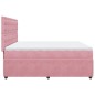 vidaXL Boxspringbett mit Matratze Rosa 200x200 cm Samt vidaXL Boxspringbett mit Matratze Rosa 200x200 cm Samt