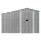 Gerätehaus Grau 277x93x179 cm Verzinkter Stahl Gerätehaus Grau 277x93x179 cm Verzinkter Stahl