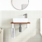vidaXL Waschtischplatte mit Halterung Stahl und Massivholz Eiche vidaXL Waschtischplatte mit Halterung Stahl und Massivholz Eiche