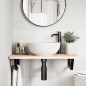 vidaXL Waschbeckenregal Wandmontage Stahl und Massivholz Buche vidaXL Waschbeckenregal Wandmontage Stahl und Massivholz Buche