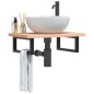 vidaXL Waschbeckenregal Wandmontage Stahl und Massivholz Buche vidaXL Waschbeckenregal Wandmontage Stahl und Massivholz Buche
