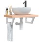 vidaXL Waschbeckenregal Wandmontage Stahl und Massivholz Buche vidaXL Waschbeckenregal Wandmontage Stahl und Massivholz Buche