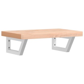 vidaXL Waschbeckenregal Wandmontage Stahl und Massivholz Buche