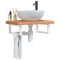vidaXL Waschbeckenregal Wandmontage Stahl und Massivholz Buche vidaXL Waschbeckenregal Wandmontage Stahl und Massivholz Buche