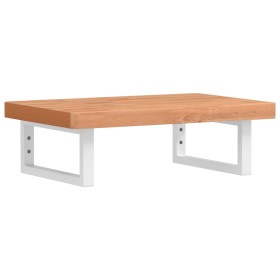 vidaXL Waschbeckenregal Wandmontage Stahl und Massivholz Buche