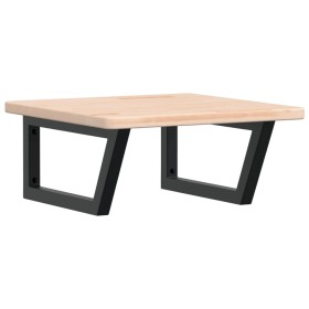vidaXL Waschtischplatte mit Halterung Stahl und Massivholz Eiche