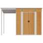 Gartenhaus mit Schleppdach Hellbraun 277x110,5x181 cm Stahl Gartenhaus mit Schleppdach Hellbraun 277x110,5x181 cm Stahl