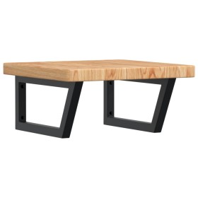 vidaXL Waschtischplatte mit Halterung Stahl und Massivholz Eiche