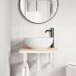 vidaXL Waschbeckenregal Wandmontage Stahl und Massivholz Buche vidaXL Waschbeckenregal Wandmontage Stahl und Massivholz Buche