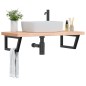 vidaXL Waschbeckenregal Wandmontage Stahl und Massivholz Buche vidaXL Waschbeckenregal Wandmontage Stahl und Massivholz Buche