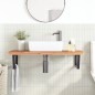 vidaXL Waschbeckenregal Wandmontage Stahl und Massivholz Buche vidaXL Waschbeckenregal Wandmontage Stahl und Massivholz Buche