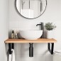 vidaXL Waschbeckenregal Wandmontage Stahl und Massivholz Buche vidaXL Waschbeckenregal Wandmontage Stahl und Massivholz Buche