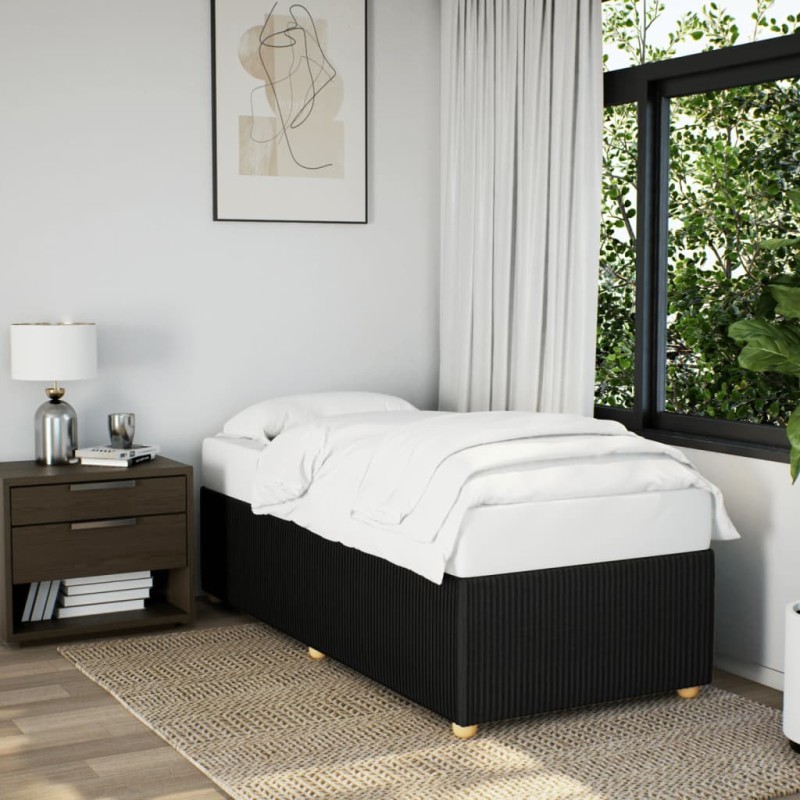 vidaXL Bettgestell Schwarz 90x190 cm Stoff vidaXL Bettgestell Schwarz 90x190 cm Stoff