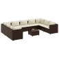 vidaXL 10-tlg. Garten-Lounge-Set mit Kissen Braun Poly Rattan vidaXL 10-tlg. Garten-Lounge-Set mit Kissen Braun Poly Rattan