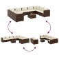 vidaXL 10-tlg. Garten-Lounge-Set mit Kissen Braun Poly Rattan vidaXL 10-tlg. Garten-Lounge-Set mit Kissen Braun Poly Rattan