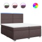 vidaXL Boxspringbett mit Matratze Dunkelbraun 200x200 cm Stoff vidaXL Boxspringbett mit Matratze Dunkelbraun 200x200 cm Stoff