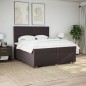 vidaXL Boxspringbett mit Matratze Dunkelbraun 200x200 cm Stoff vidaXL Boxspringbett mit Matratze Dunkelbraun 200x200 cm Stoff