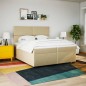 vidaXL Boxspringbett mit Matratze Creme 200x200 cm Stoff vidaXL Boxspringbett mit Matratze Creme 200x200 cm Stoff