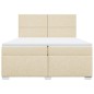 vidaXL Boxspringbett mit Matratze Creme 200x200 cm Stoff vidaXL Boxspringbett mit Matratze Creme 200x200 cm Stoff