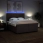 vidaXL Boxspringbett mit Matratze Dunkelbraun 200x200 cm Stoff vidaXL Boxspringbett mit Matratze Dunkelbraun 200x200 cm Stoff