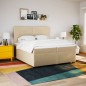 vidaXL Boxspringbett mit Matratze Creme 200x200 cm Stoff vidaXL Boxspringbett mit Matratze Creme 200x200 cm Stoff