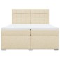 vidaXL Boxspringbett mit Matratze Creme 200x200 cm Stoff vidaXL Boxspringbett mit Matratze Creme 200x200 cm Stoff