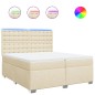 vidaXL Boxspringbett mit Matratze Creme 200x200 cm Stoff vidaXL Boxspringbett mit Matratze Creme 200x200 cm Stoff