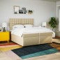 vidaXL Boxspringbett mit Matratze Creme 200x200 cm Stoff vidaXL Boxspringbett mit Matratze Creme 200x200 cm Stoff