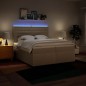 vidaXL Boxspringbett mit Matratze Creme 200x200 cm Stoff vidaXL Boxspringbett mit Matratze Creme 200x200 cm Stoff