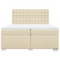 vidaXL Boxspringbett mit Matratze Creme 200x200 cm Stoff vidaXL Boxspringbett mit Matratze Creme 200x200 cm Stoff