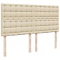 vidaXL Boxspringbett mit Matratze Creme 200x200 cm Stoff vidaXL Boxspringbett mit Matratze Creme 200x200 cm Stoff