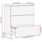 vidaXL Sideboard 60x34x75 cm Raues Massives Mangoholz vidaXL Sideboard 60x34x75 cm Raues Massives Mangoholz
