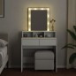vidaXL Schminktisch mit LED-Beleuchtung Weiß 80x41x144,5 cm vidaXL Schminktisch mit LED-Beleuchtung Weiß 80x41x144,5 cm