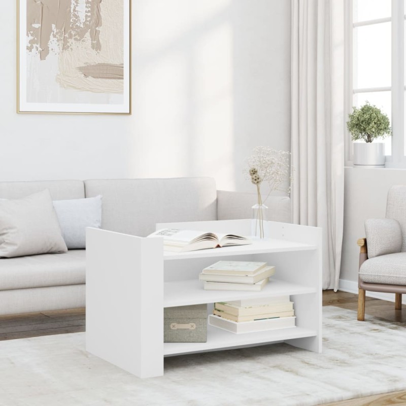 vidaXL Couchtisch Weiß 80x50x50 cm Holzwerkstoff vidaXL Couchtisch Weiß 80x50x50 cm Holzwerkstoff