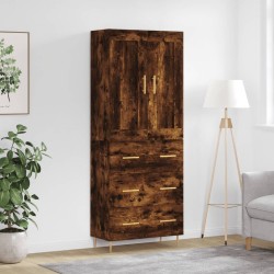 Highboard Räuchereiche 69,5x34x180 cm Holzwerkstoff